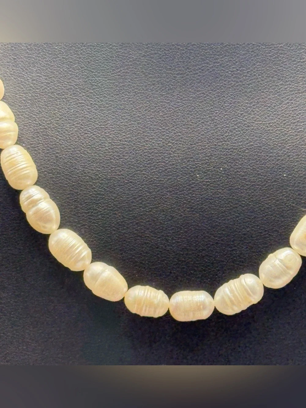 Vintage Authentic White Baroque Pearl Necklace Bracelet Set Genuine Freshwater